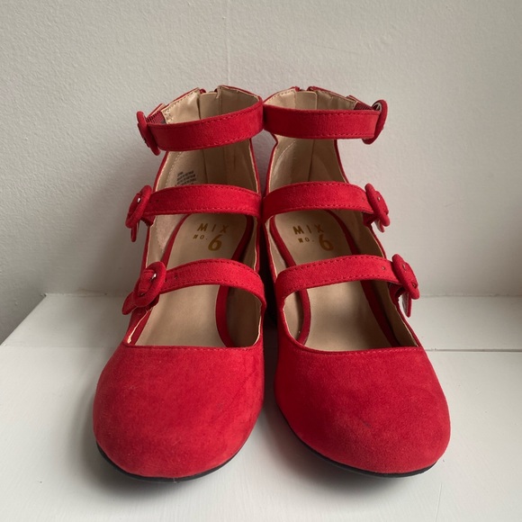 MIX no. 6 deima women’s sz 6 red block heel - Picture 1 of 4